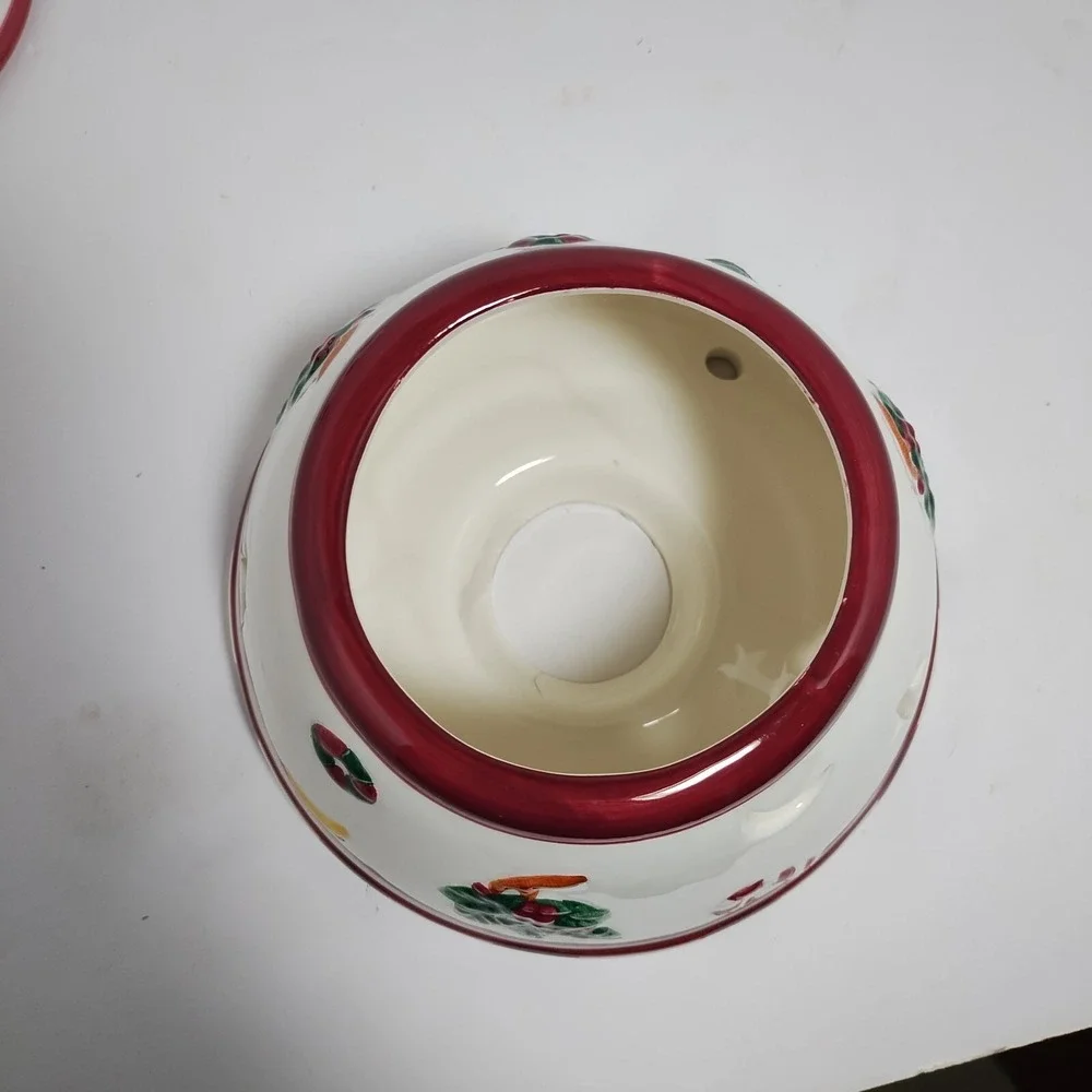 Ceramic Christmas Candle Lamp Shade & Base Holder for Large Pillar Candles 9